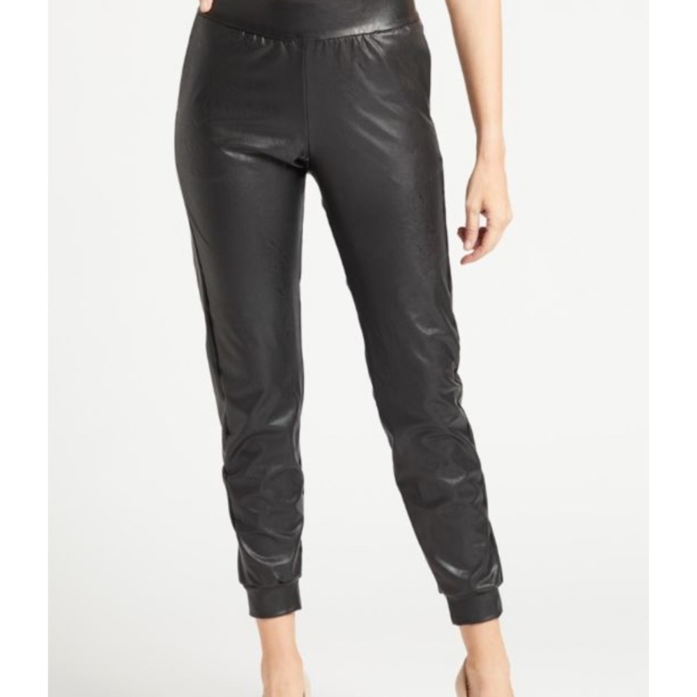 Commando Faux Leather Joggers Black
